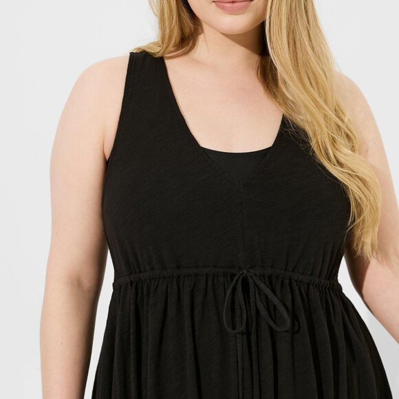 ❤️NWT VINTAGE TORRID SWIM COVER - COTTON TIE FRONT MINI BEACH DRESS COVER-UP 2X - Picture 7 of 11